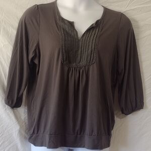Loft Women's Gray Pullover Blouse